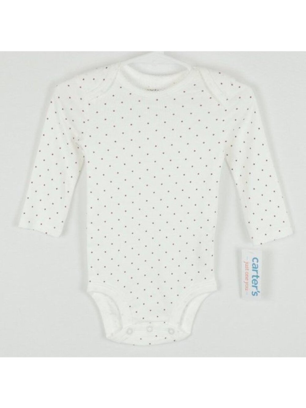 Carter's Infant Size 9 Months White Red Polka Dot Cotton Long Sleeve Bodysuit